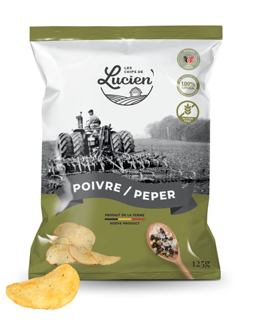 Lucien Chips Peper & zout bio 125g